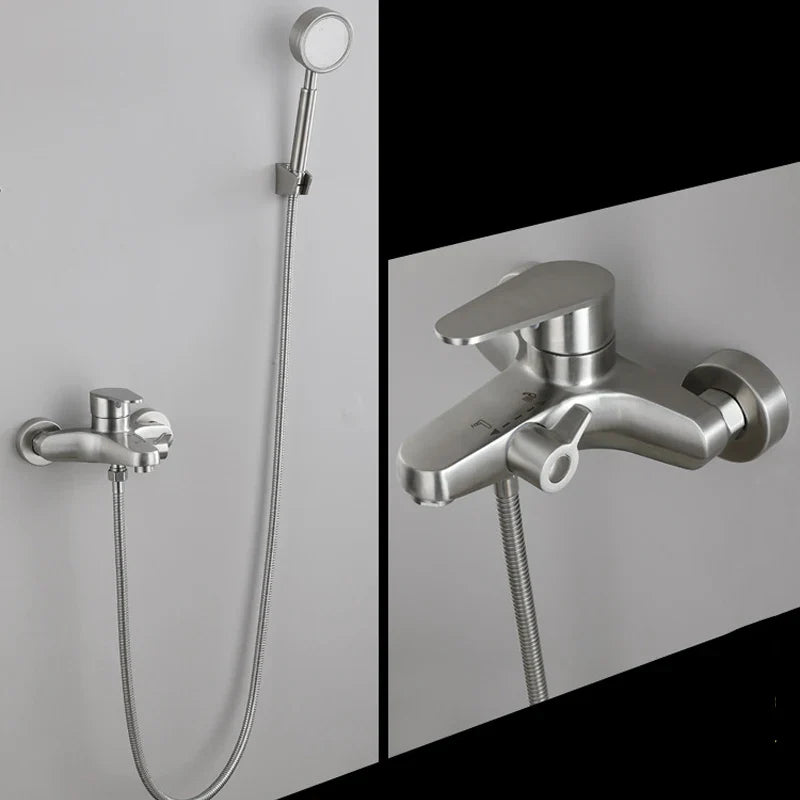 Mitigeur Baignoire Mural Inox Élégant Résiste à l'Humidité – Vertane