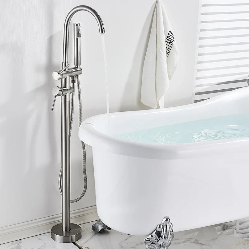 Mitigeur Baignoire Sur Pied Design Contemporain Ligne Épurée – Vertane