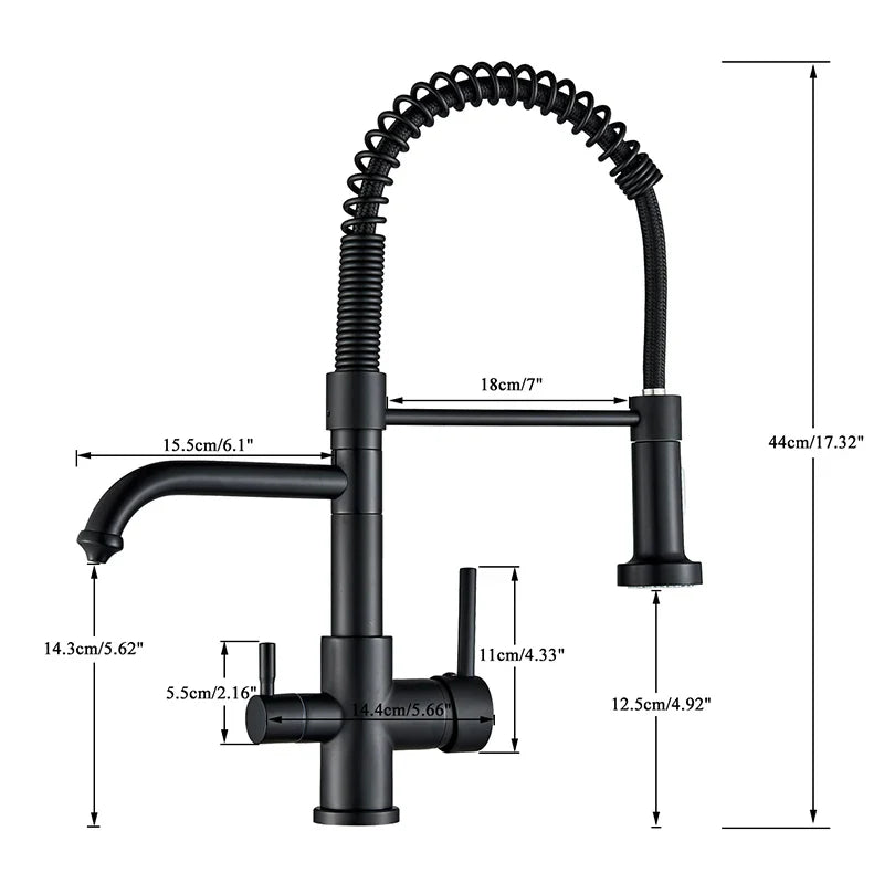 Mitigeur Cuisine 3 Voies Extractible Noir Mat Polyvalence Totale – Cuvéa