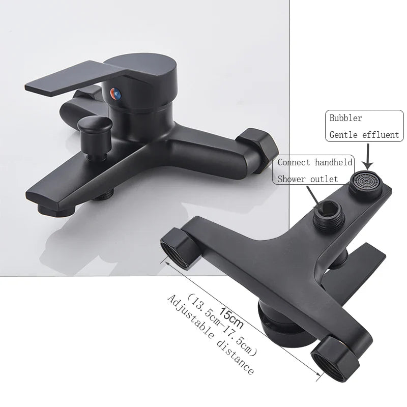 Robinet Baignoire Noir 3 Modes de Jets Bain Sur Mesure – Vertane