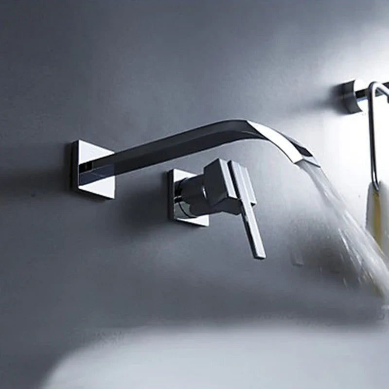 Mitigeur Mural Lavabo Chromé Élégance Contemporaine Vasque Libre – Solvane