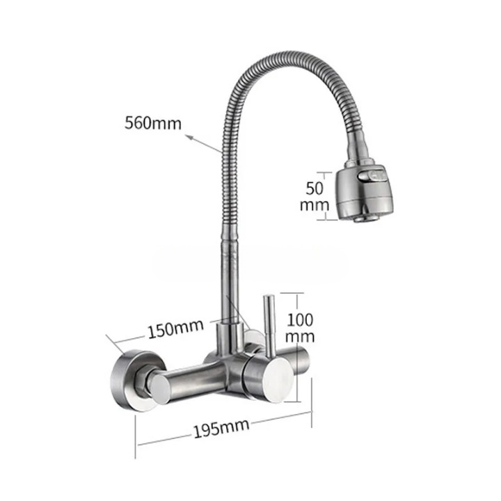 Mitigeur Mural Flexible Inox Orientable Anti-Corrosion – Cuvéa