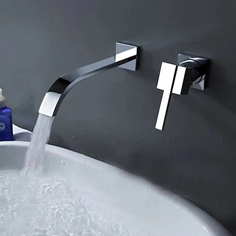 Mitigeur Mural Lavabo Chromé Élégance Contemporaine Vasque Libre – Solvane