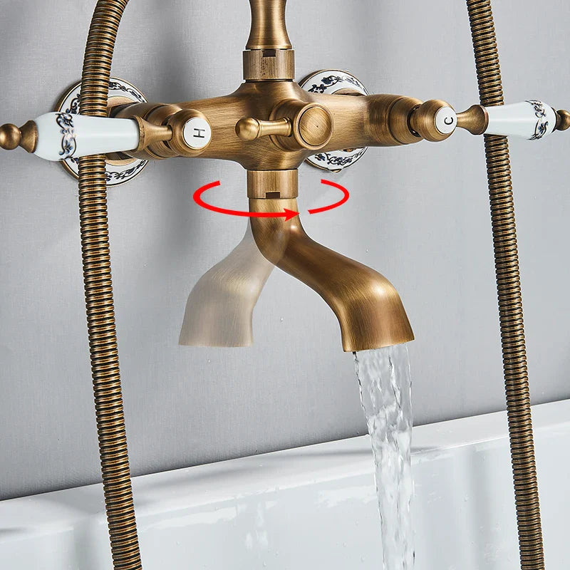 Robinet Baignoire Rétro Laiton Mitigeur Vintage Élégant – Vertane