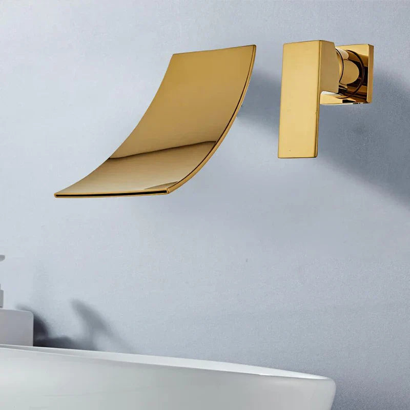 Robinet Mural Vasque Moderne Gain de Place Plan Dégagé – Kaléo