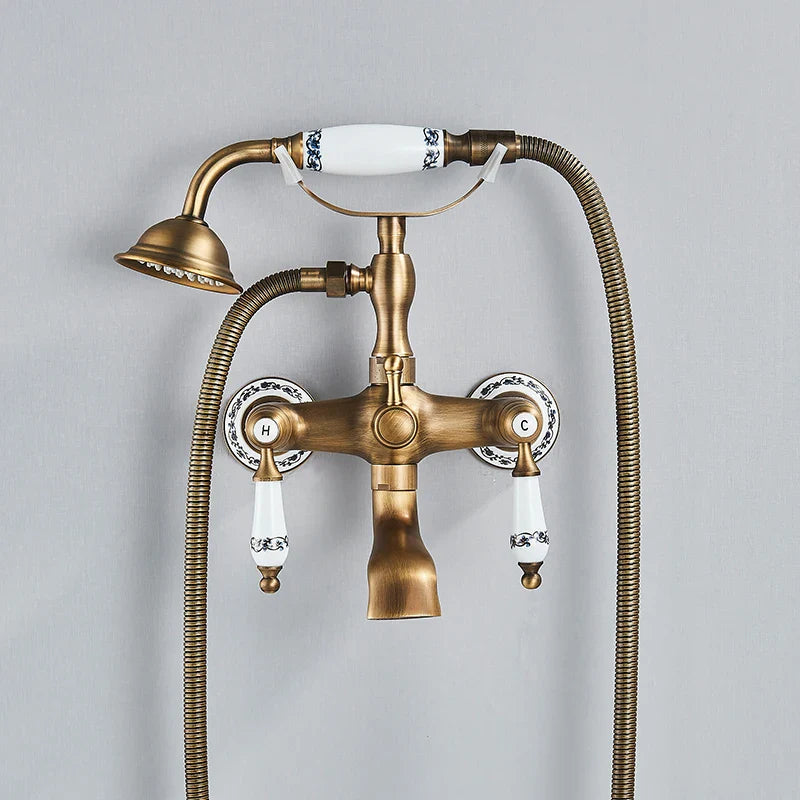 Robinet Baignoire Rétro Laiton Mitigeur Vintage Élégant – Vertane