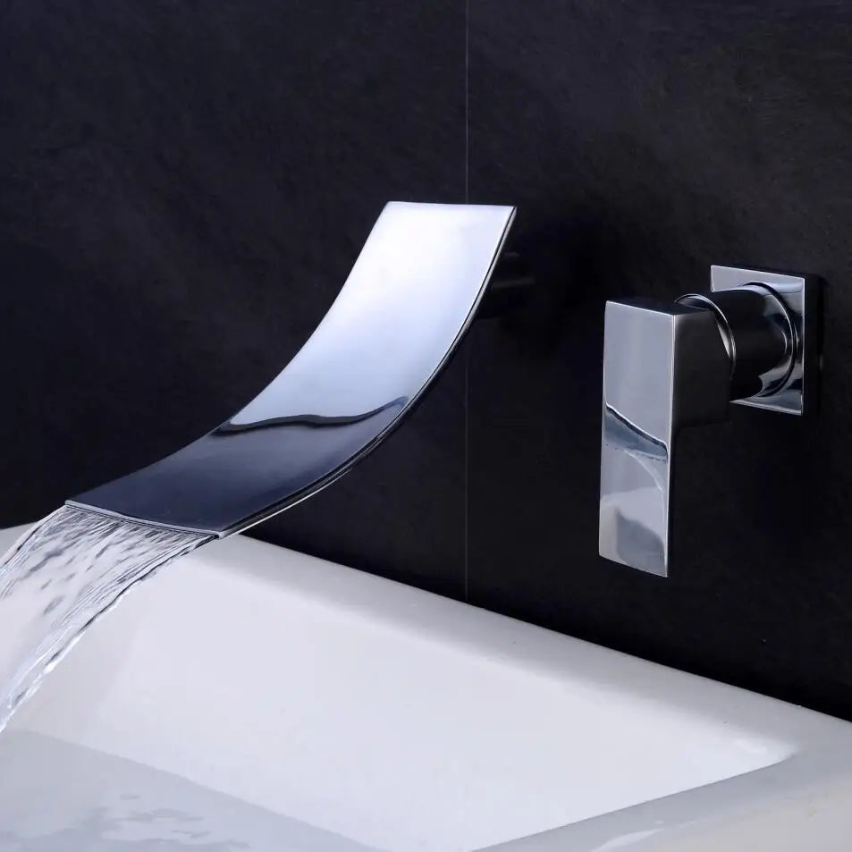 Robinet Mural Vasque Moderne Gain de Place Plan Dégagé – Kaléo