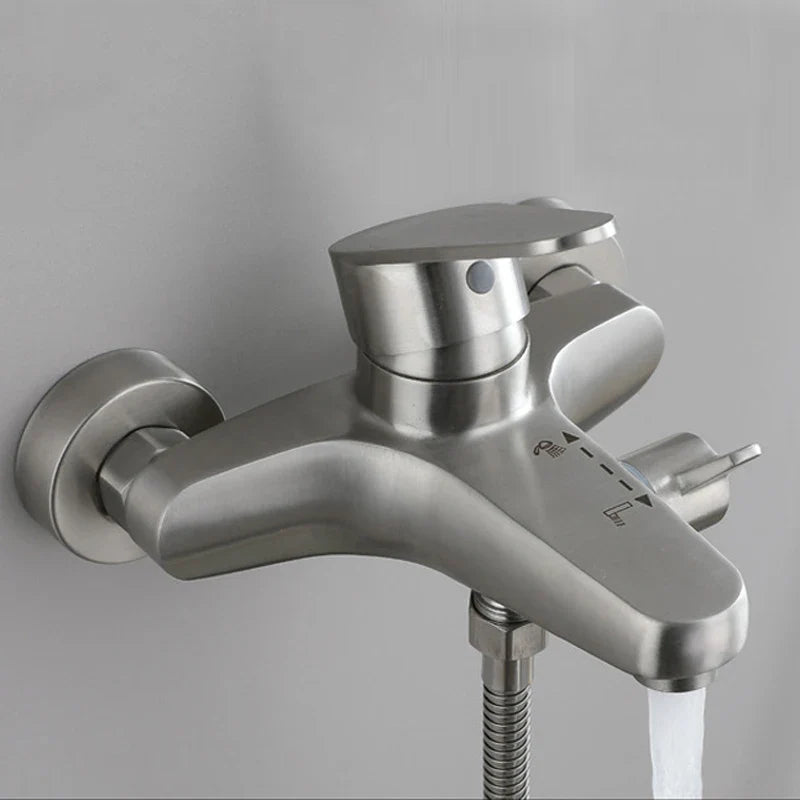 Mitigeur Baignoire Mural Inox Élégant Résiste à l'Humidité – Vertane