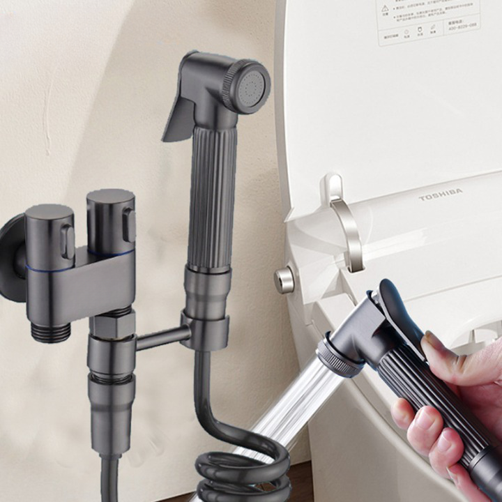 Douchette WC Ergonomique 360° Noir Chrome Jet Orientable – Purelia