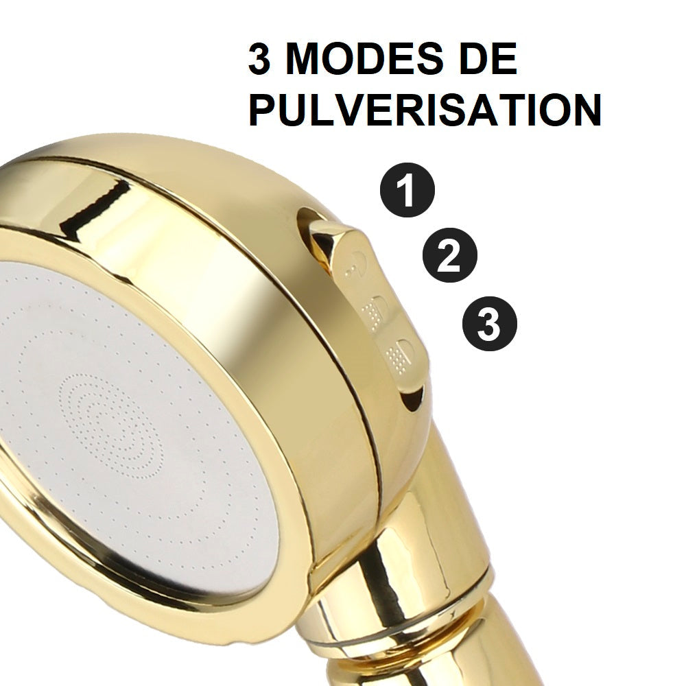 Pommeau de Douche Rotatif 360° Jet Orientable en un Geste – Pluvia