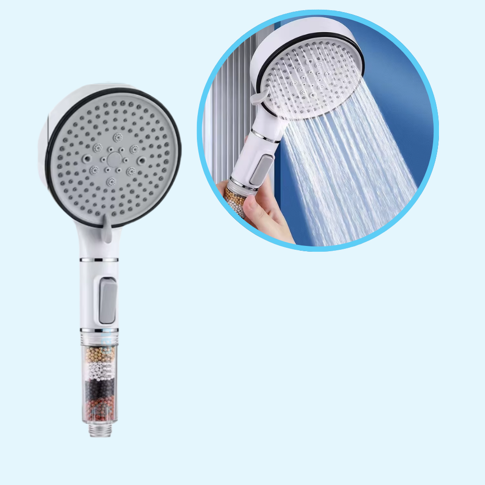 Pommeau de Douche Filtrant Anticalcaire Eau Pure Douche Revitalisante – Pluvia