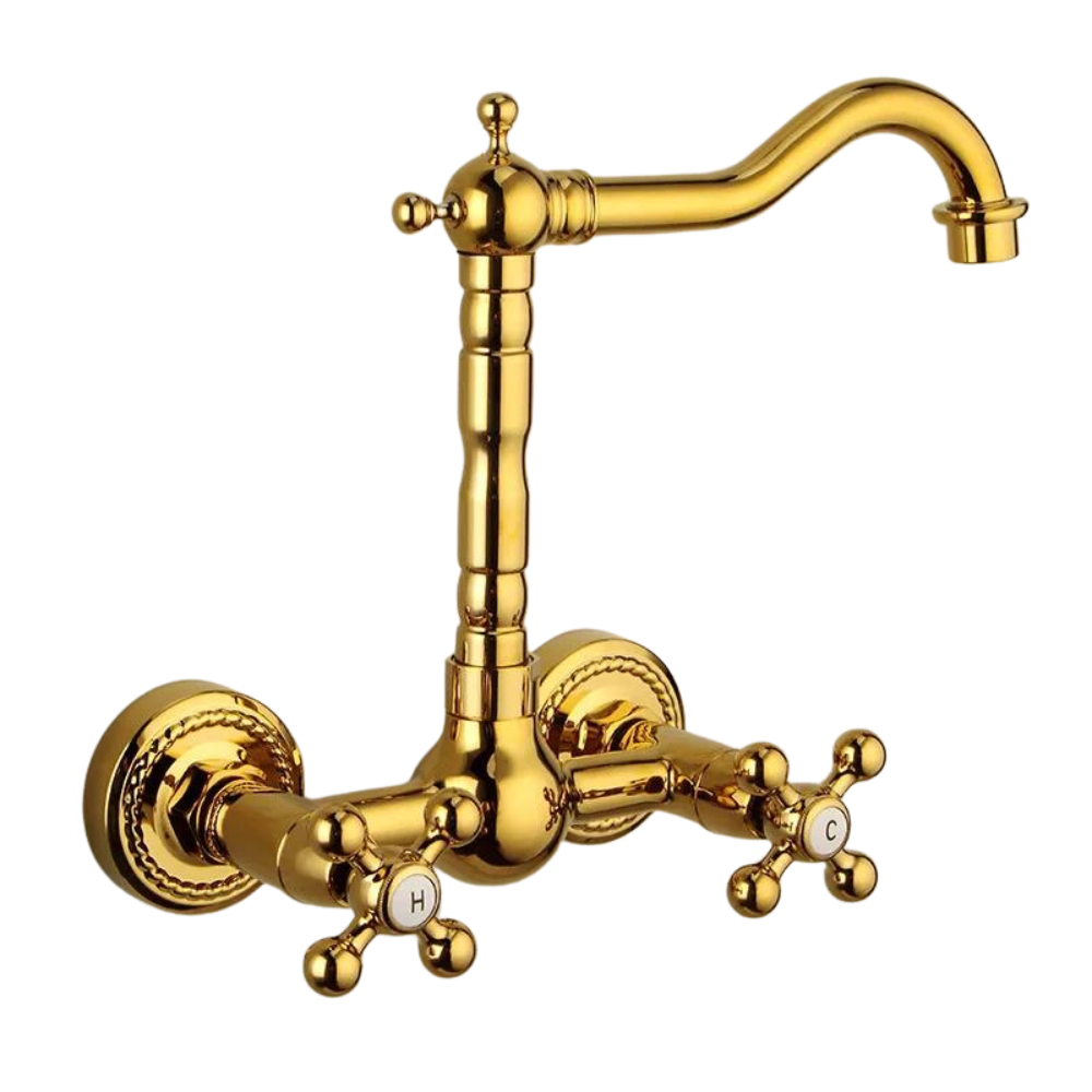 Robinet Mélangeur Mural Laiton Vintage Charme Durable Cuisine – Cuvéa