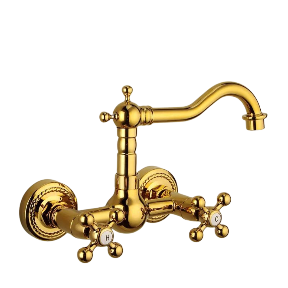 Robinet Mélangeur Mural Laiton Vintage Charme Durable Cuisine – Cuvéa