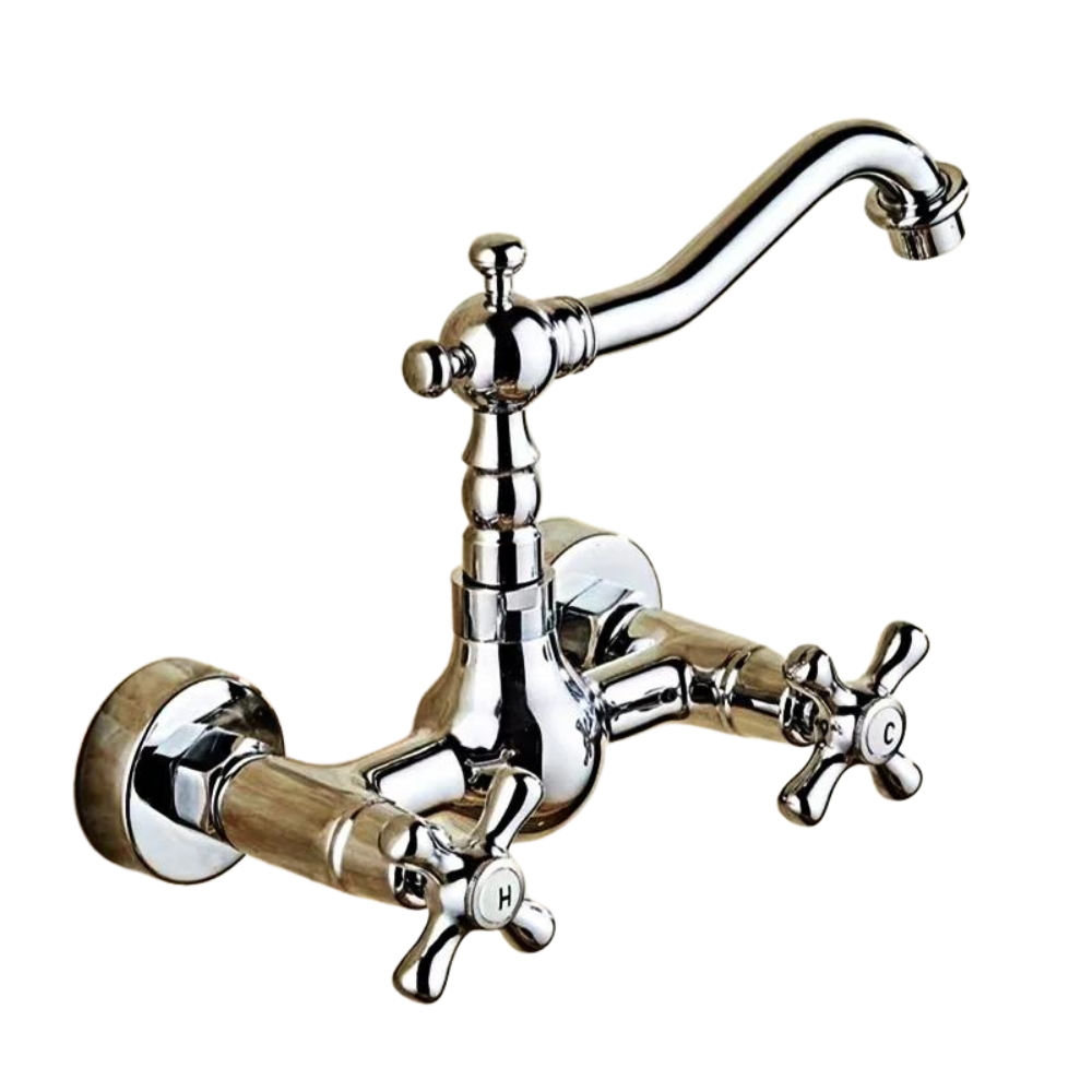 Robinet Mélangeur Mural Laiton Vintage Charme Durable Cuisine – Cuvéa