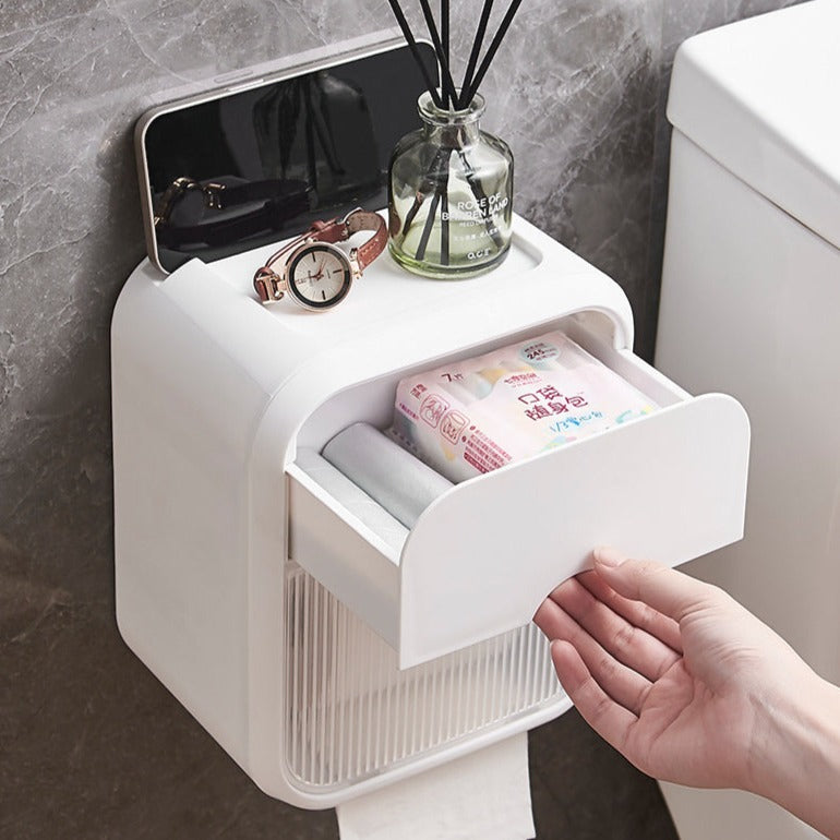 Porte-Papier Hygiénique Multifonction Grand Rangement Intégré – Rekta