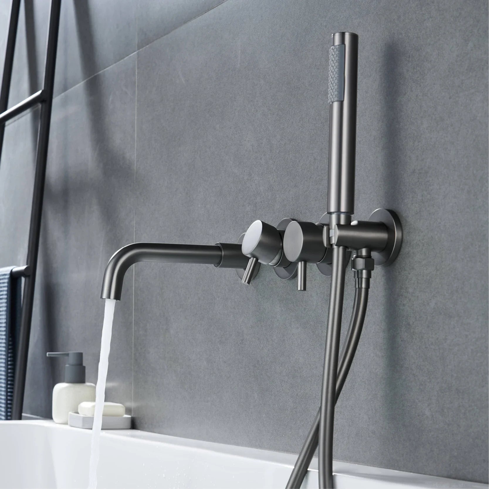 Mélangeur Baignoire Encastrable Laiton Réglage Chaud Froid Fixation Moderne – Vertane