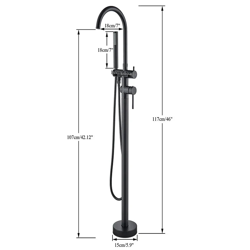 Mitigeur Baignoire Sur Pied Design Contemporain Ligne Épurée – Vertane
