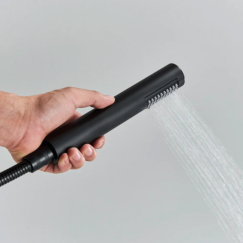 Mitigeur Baignoire Noir Laiton Massif Performance Supérieure – Vertane