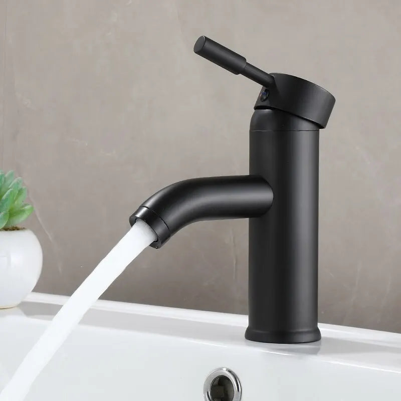 Mitigeur Lavabo Noir Finition Mate Style Contemporain – Solvane