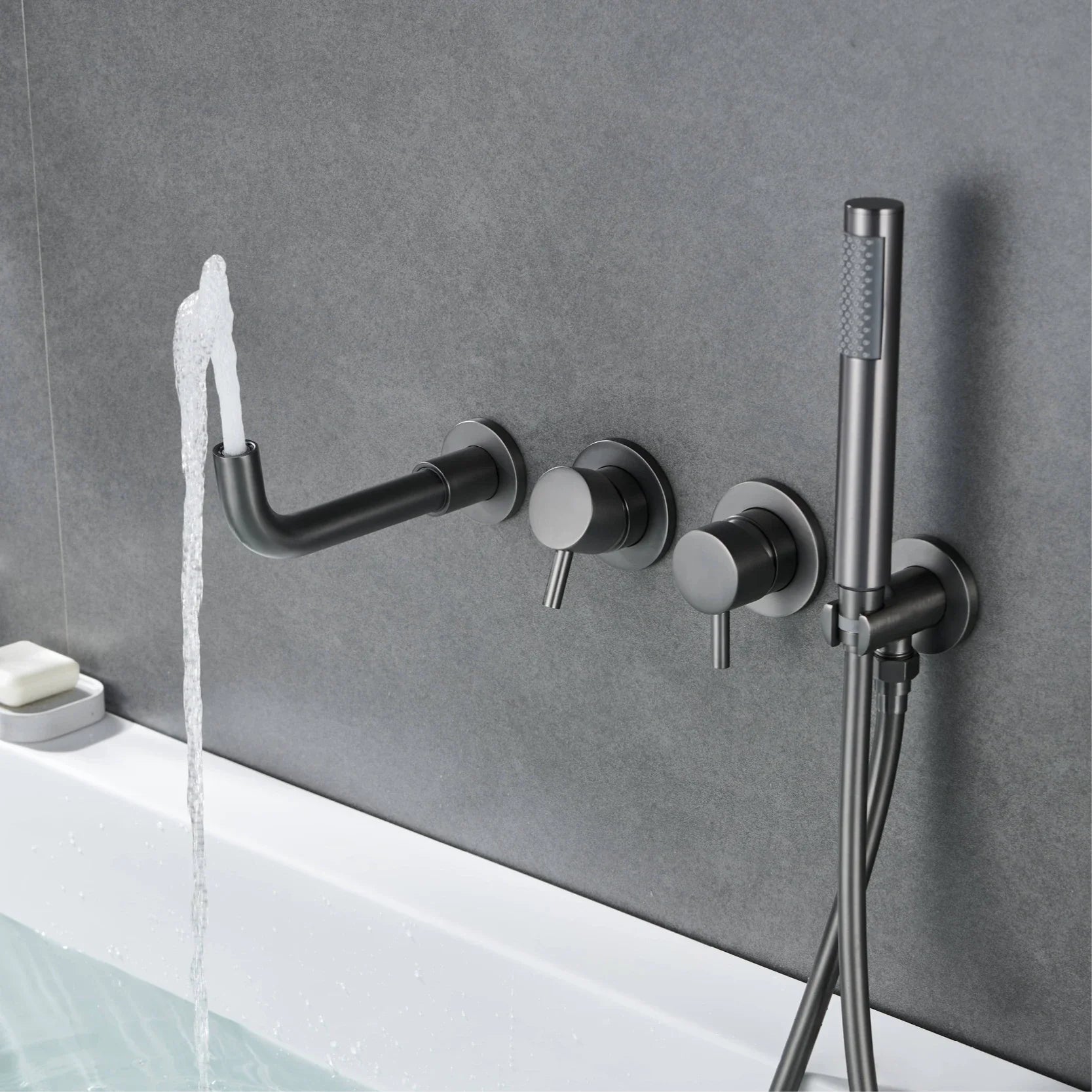 Mélangeur Baignoire Encastrable Laiton Réglage Chaud Froid Fixation Moderne – Vertane