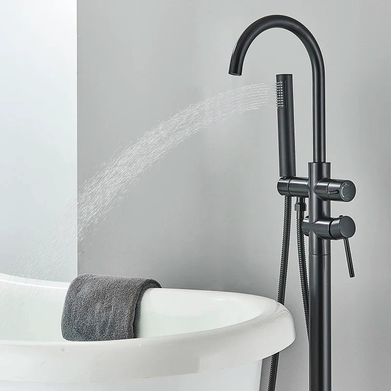Mitigeur Baignoire Sur Pied Design Contemporain Ligne Épurée – Vertane