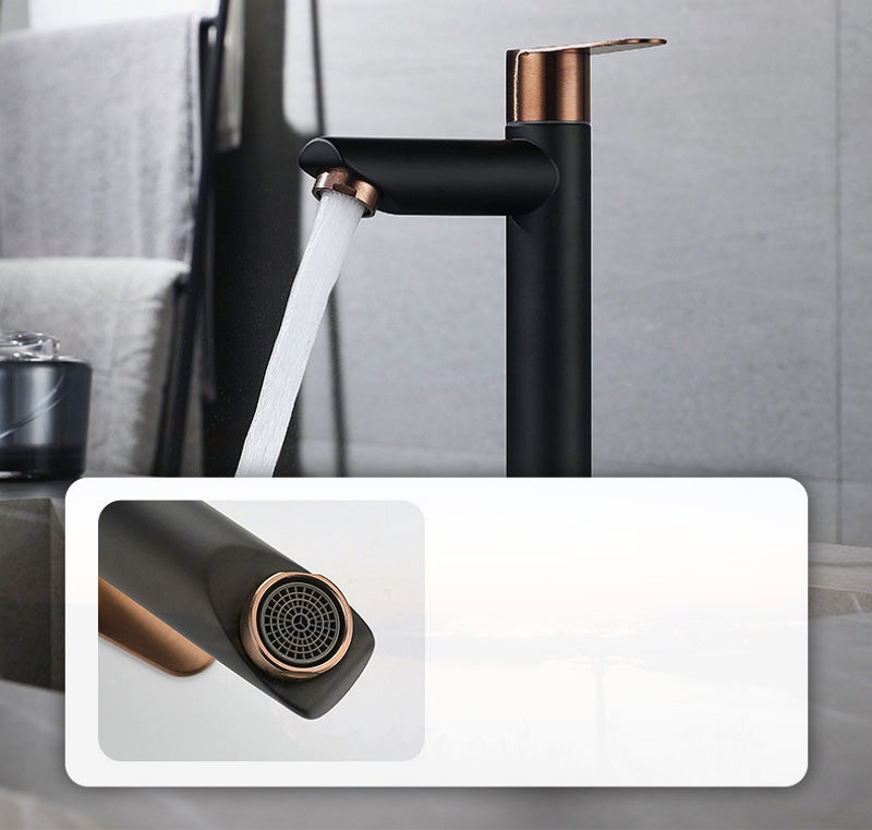 Robinet Vasque Noir Bicolore Contraste Élégant Salle de Bain Moderne – Kaléo