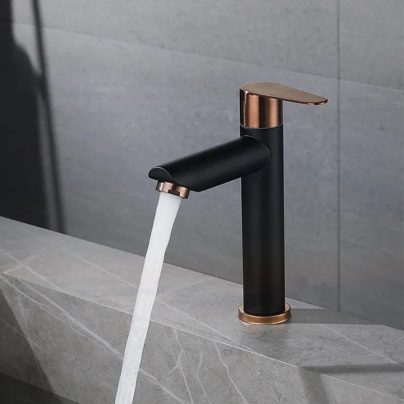 Robinet Vasque Noir Bicolore Contraste Élégant Salle de Bain Moderne – Kaléo