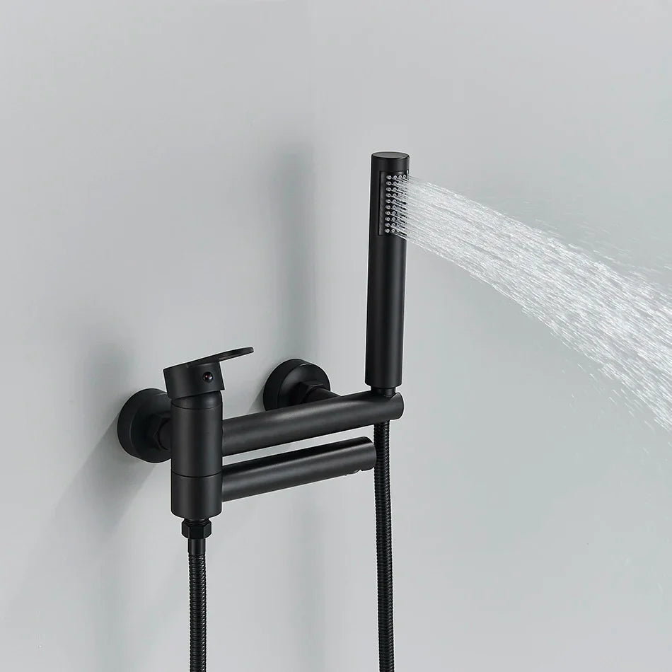 Mitigeur Baignoire Noir Laiton Massif Performance Supérieure – Vertane