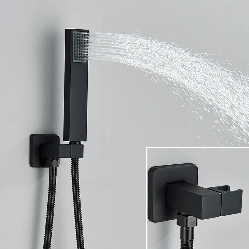 Colonne de Douche Noire 2 Voies Jets Pluie et Massage – Torrenta