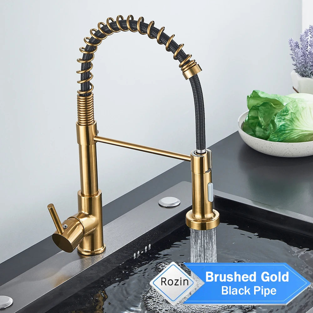 Mitigeur Cuisine Acier Brossé Rotation 360° Douchette Jet Doux – Fornéa