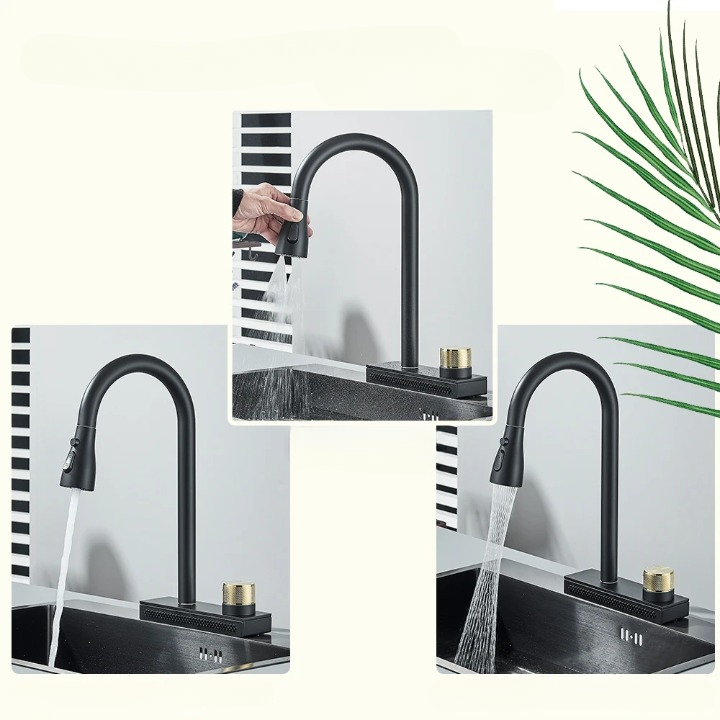 Mitigeur Cuisine 3 Voies Effet Cascade Eau Filtrée Séparée – Cuvéa