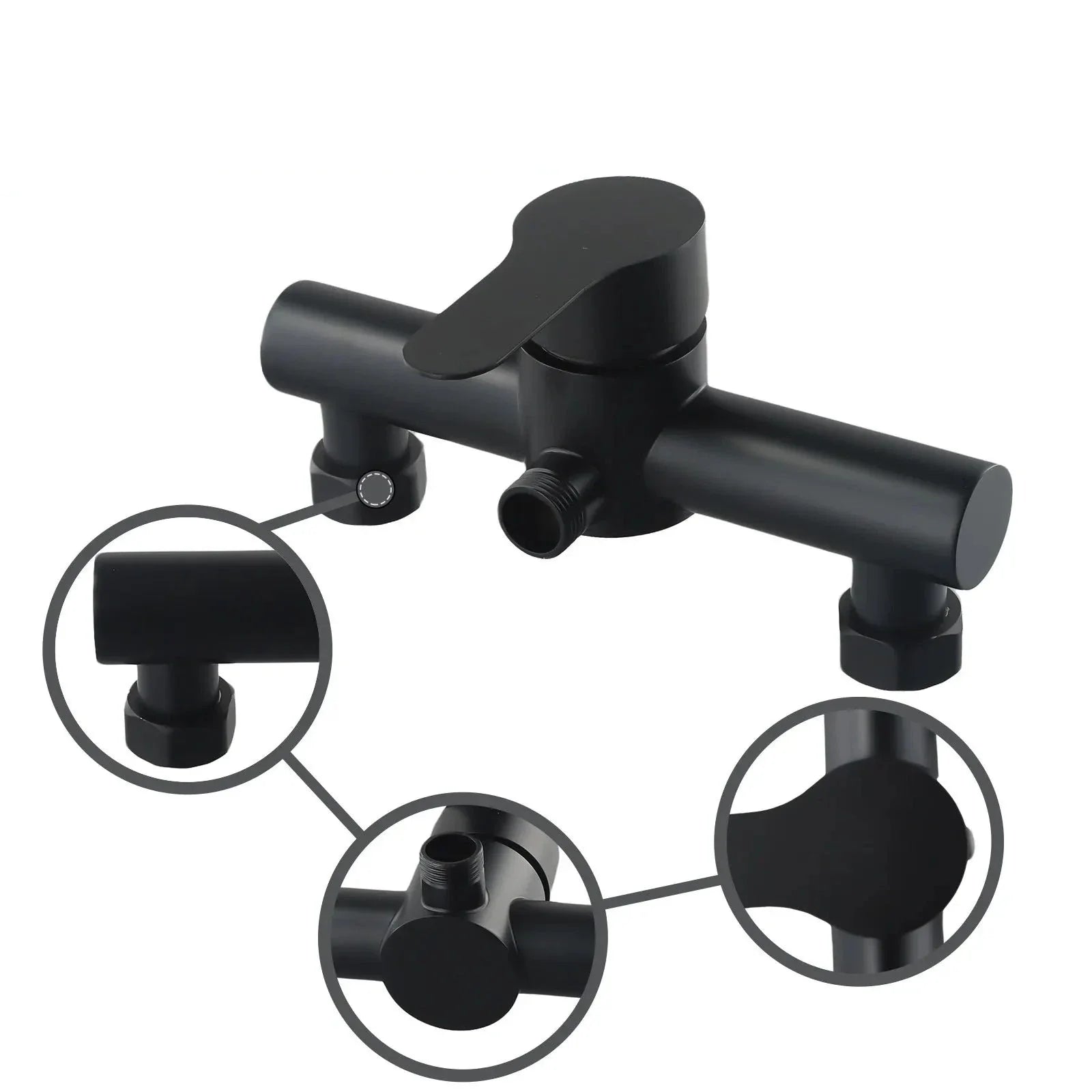 Mitigeur Douche Noir Classique Finition Mate Intemporelle – Zeltha