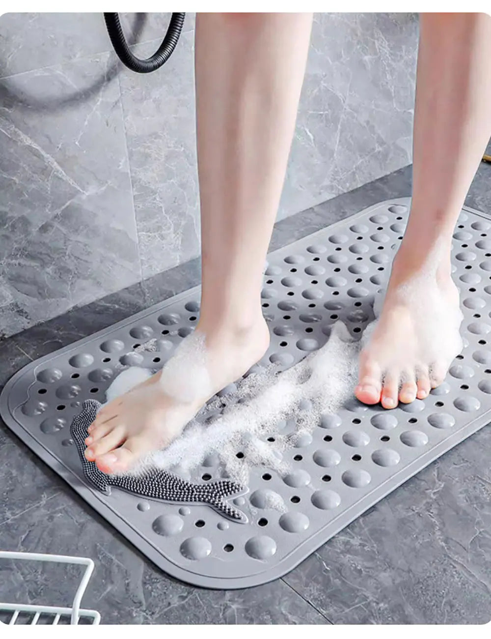 Grand Tapis de Bain Antidérapant à Ventouses Douche Sécurisée – Netova
