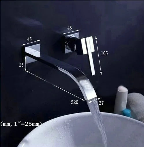 Mitigeur Mural Lavabo Chromé Élégance Contemporaine Vasque Libre – Solvane