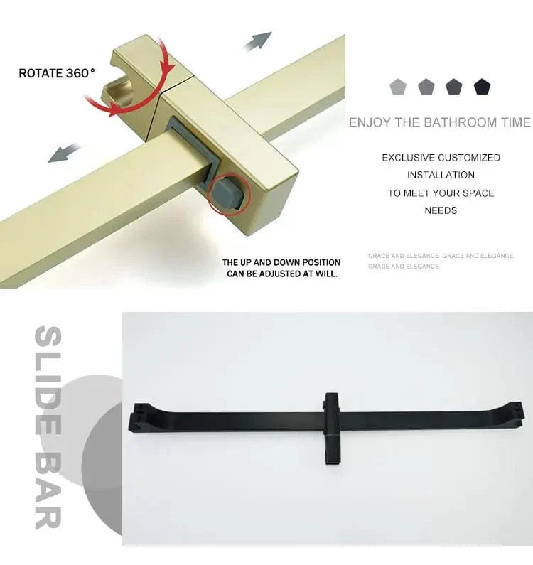 Barre de Douche Réglable Effet Quartz Fixation Ultra Solide – Spalys
