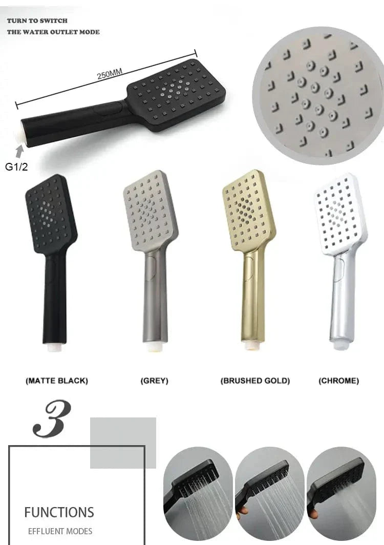 Barre de Douche Réglable Effet Quartz Fixation Ultra Solide – Spalys