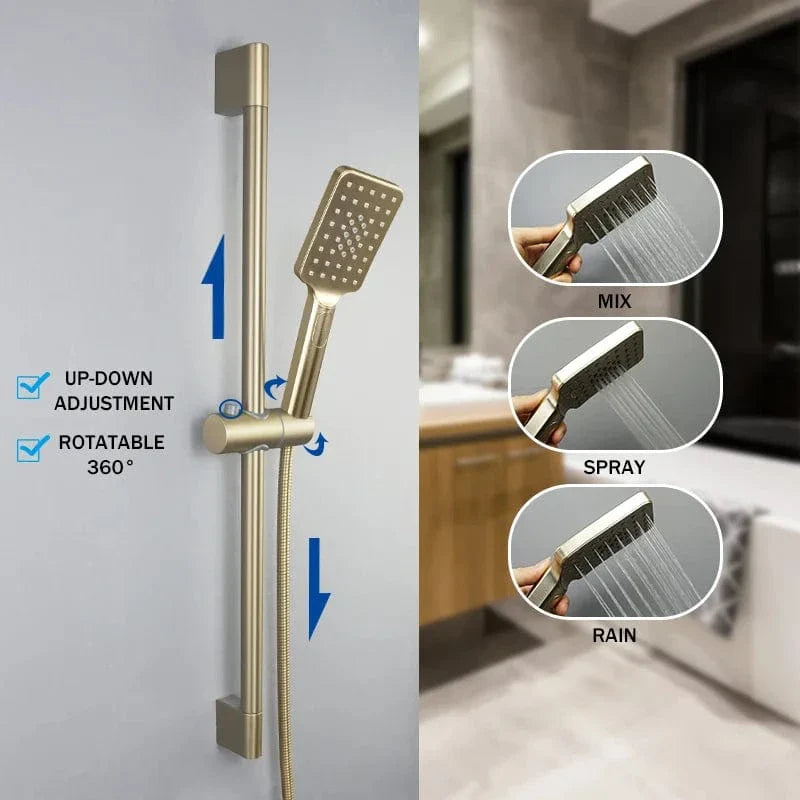 Barre de Douche Réglable Effet Quartz Fixation Ultra Solide – Spalys