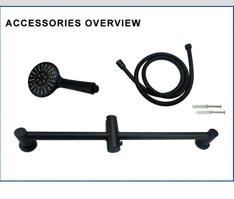 Mitigeur avec Barre de Douche Noire Ensemble Coordonné – Zeltha