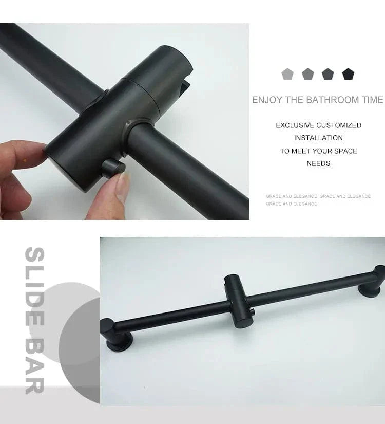 Mitigeur avec Barre de Douche Noire Ensemble Coordonné – Zeltha