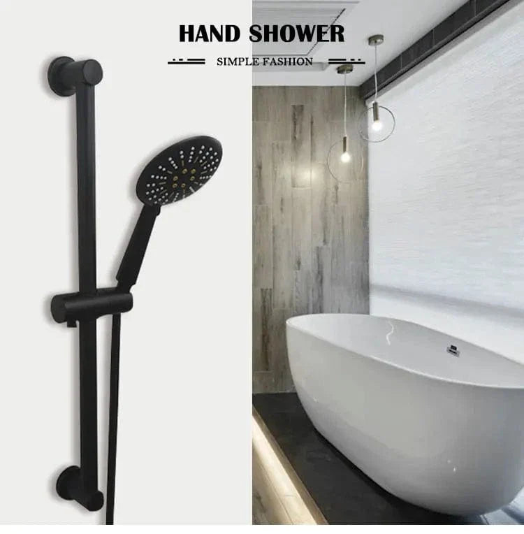 Mitigeur avec Barre de Douche Noire Ensemble Coordonné – Zeltha