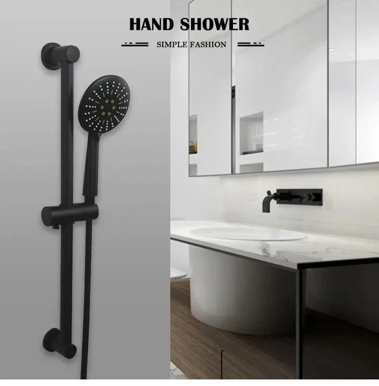 Mitigeur avec Barre de Douche Noire Ensemble Coordonné – Zeltha