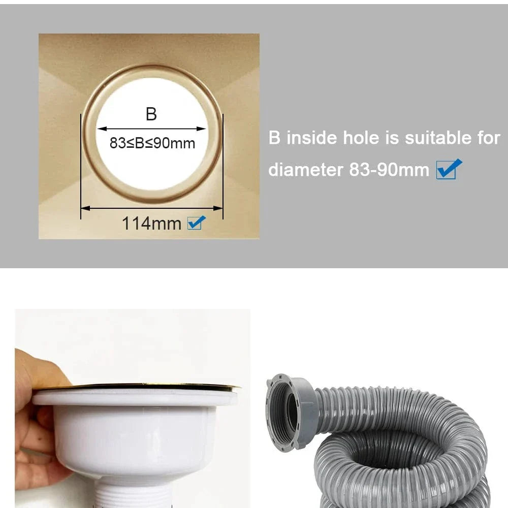 Bonde Évier 114 mm Filtration Métal Anti-Déchets – Draynor