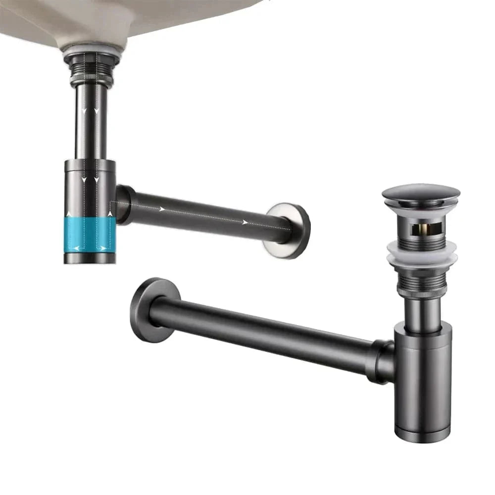 Bonde Clic-Clac Lavabo Gris Métal Finition Anti-Traces – Ovalis