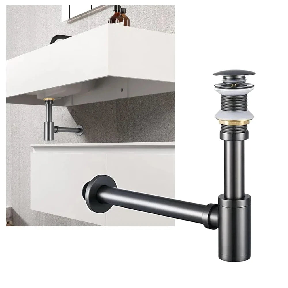 Bonde Clic-Clac Lavabo Gris Métal Finition Anti-Traces – Ovalis