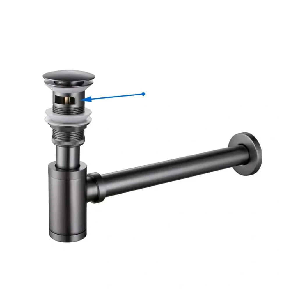 Bonde Clic-Clac Lavabo Gris Métal Finition Anti-Traces – Ovalis