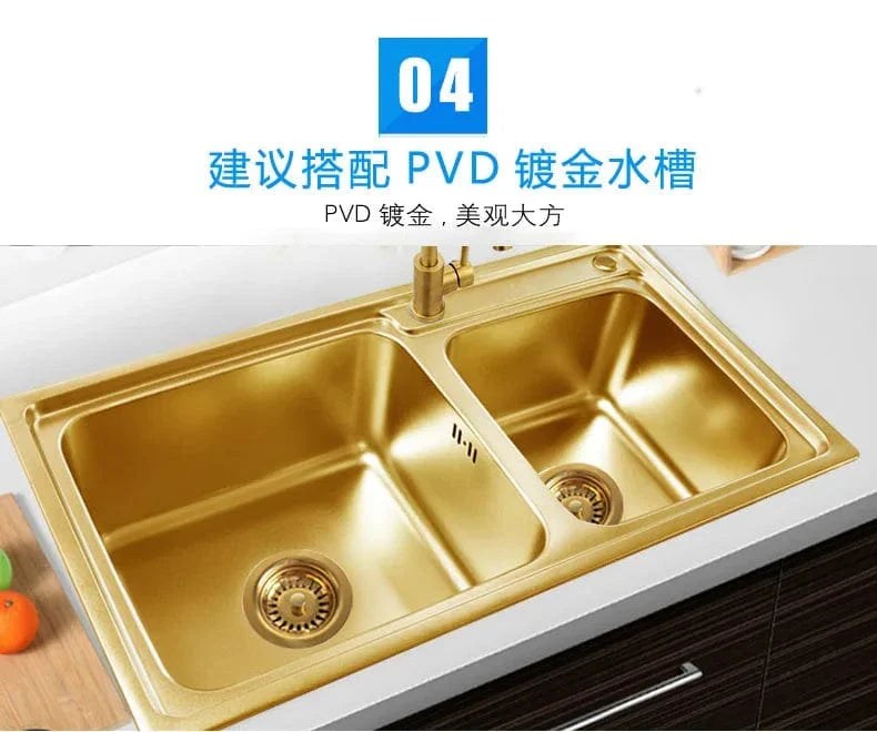 Bonde Évier Cuisine Or Brossé Kit Monobloc Inox Premium – Draynor