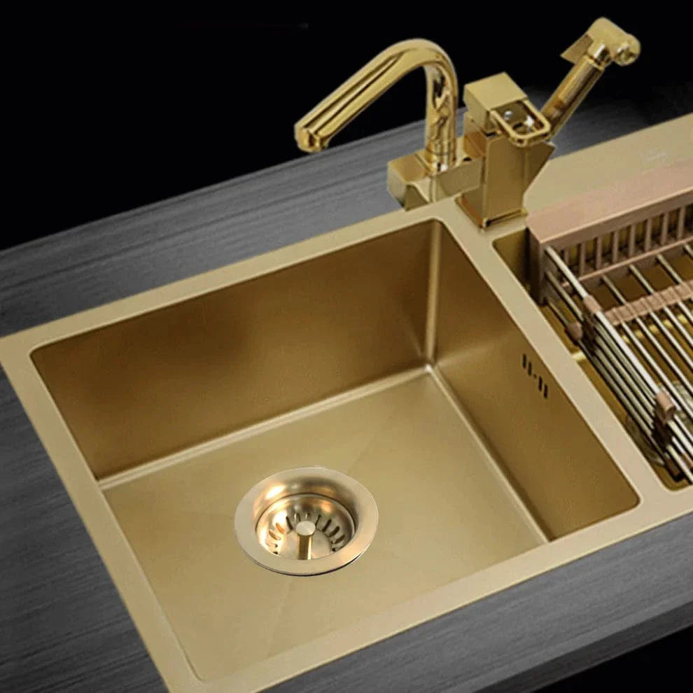 Bonde Évier Cuisine Or Brossé Kit Monobloc Inox Premium – Draynor