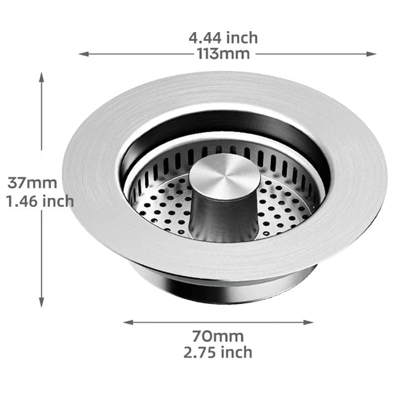 Bonde Évier Inox 3-en-1 Filtration Intégrée Anti-Résidus – Draynor