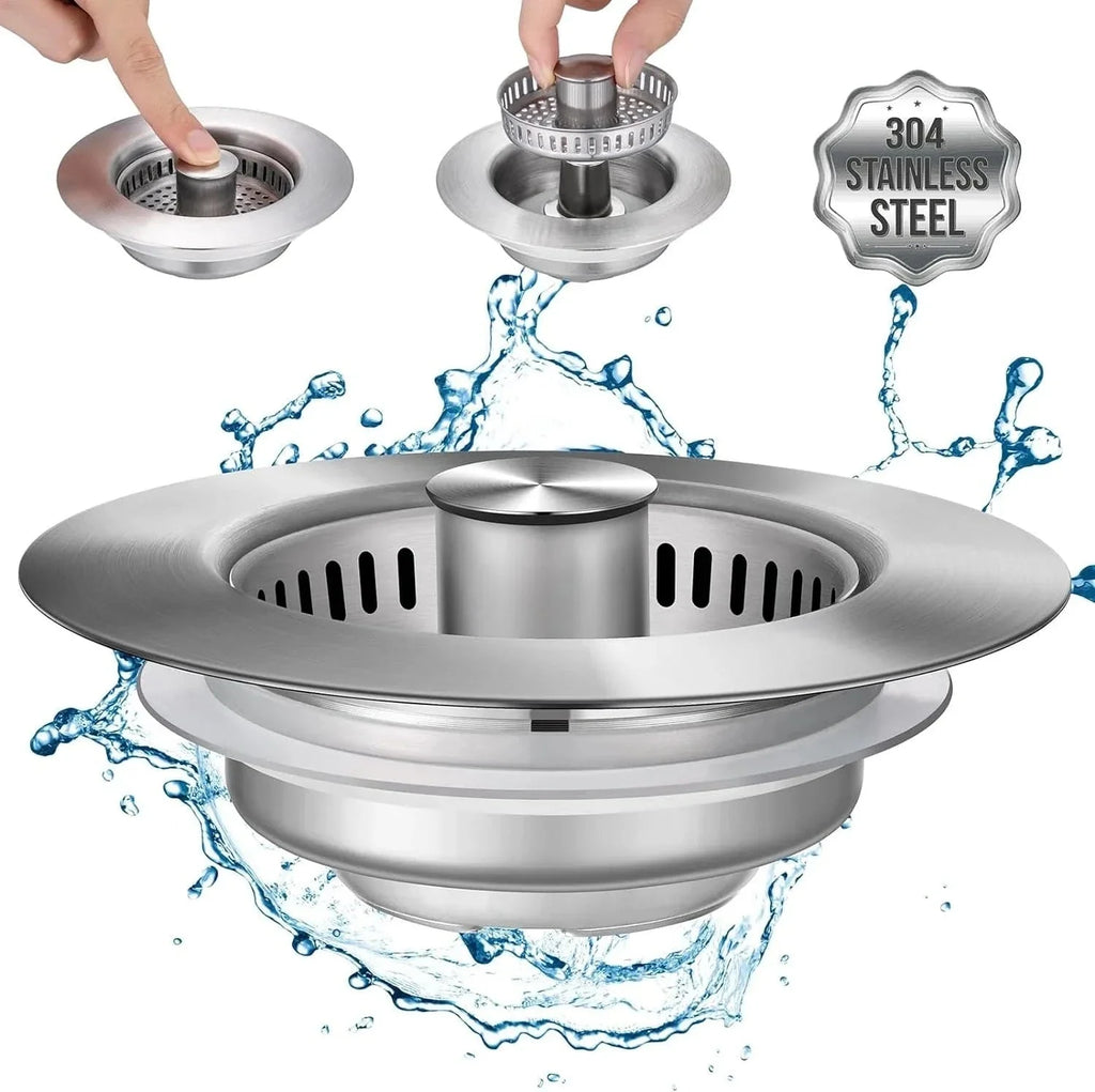 Bonde Évier Inox 3-en-1 Filtration Intégrée Anti-Résidus – Draynor