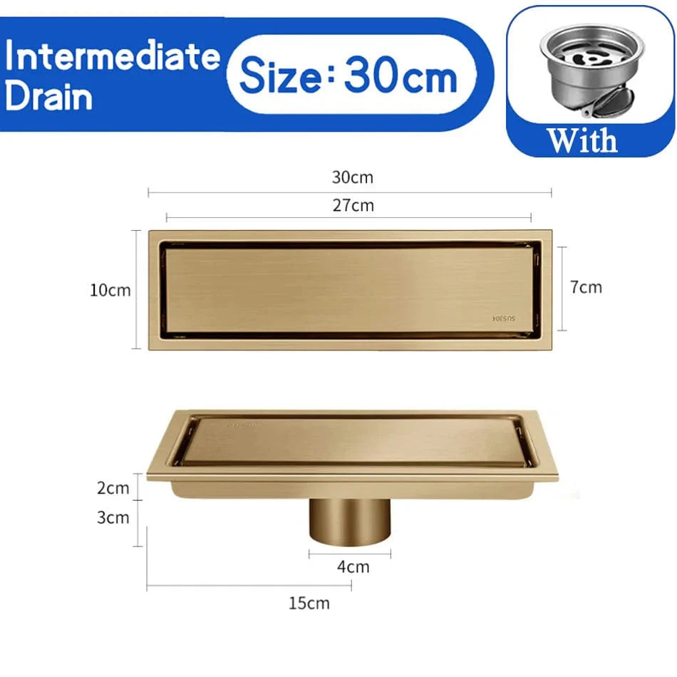 Caniveau Douche à Carreler Inox 304 Intégration Invisible – Alvéo